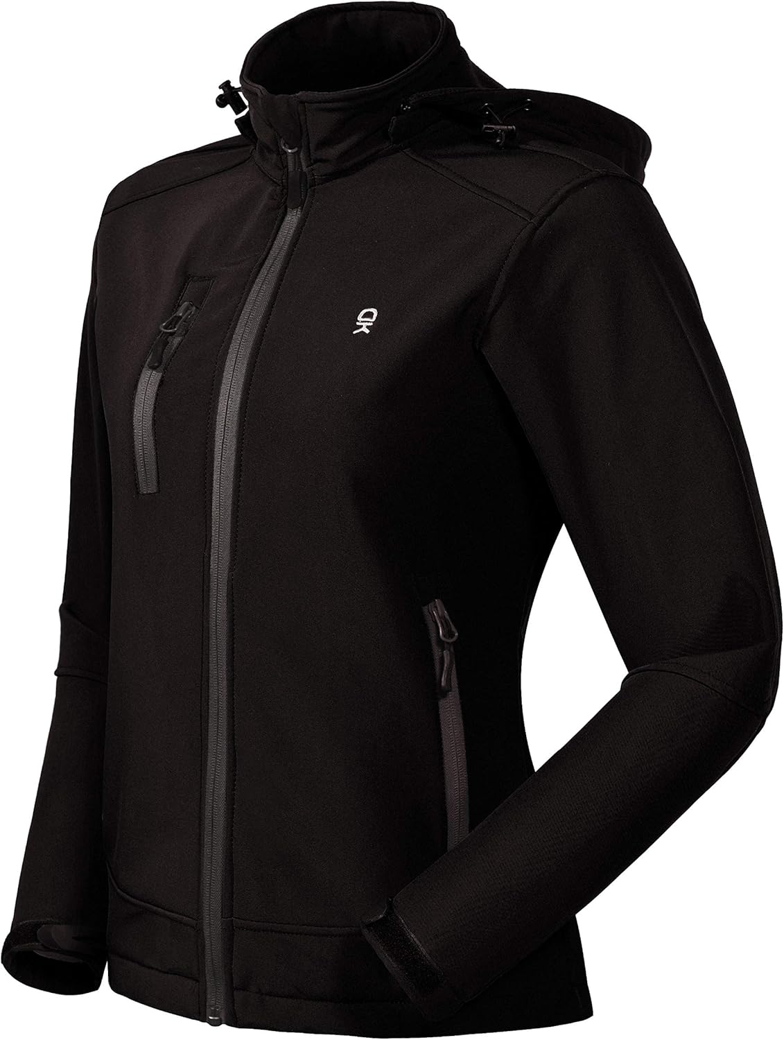 Little Donkey Andy Women’s Softshell Jacket with Removable Hood, Fleece Lined and Water Repellent: Sports & Outdoors