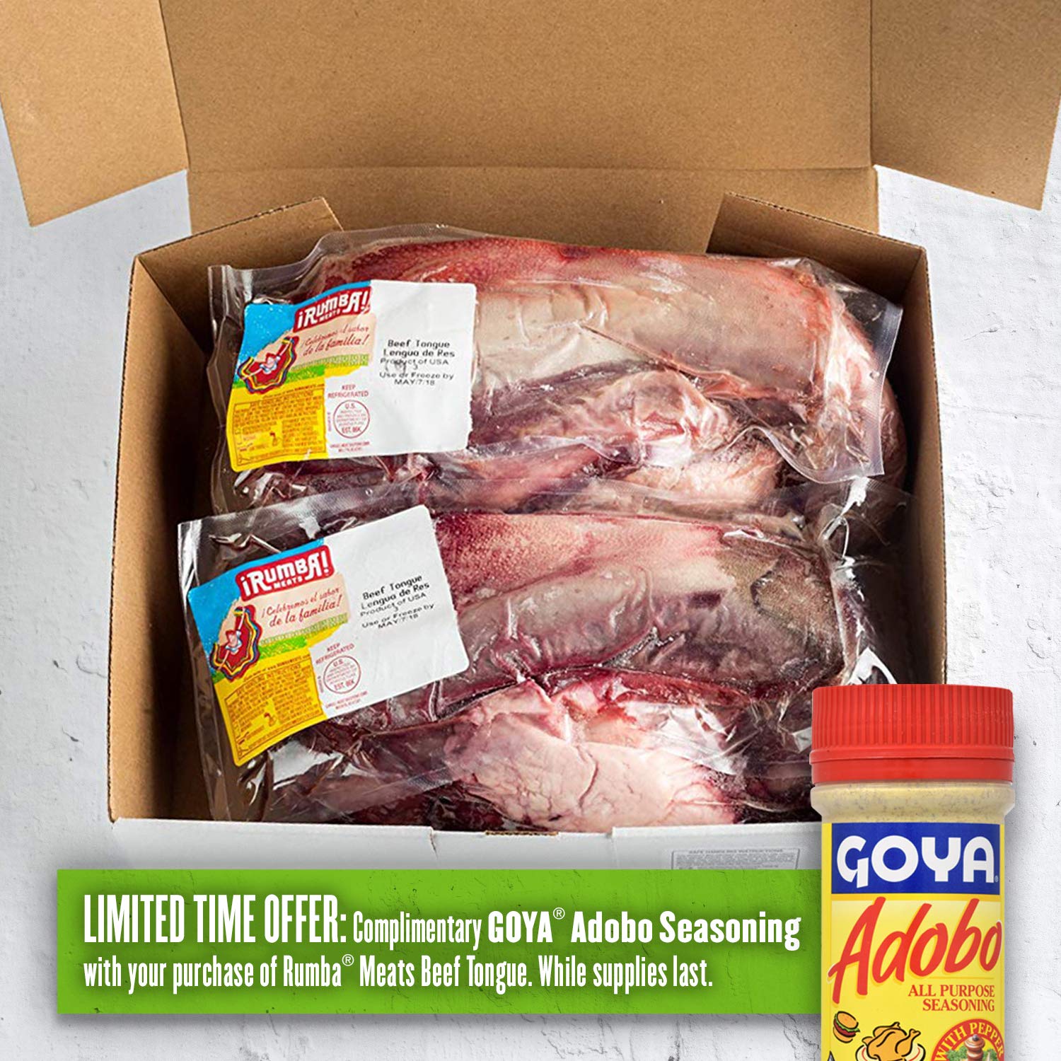 Rumba Meats Beef Tongue Box, Frozen (Pack of 4)