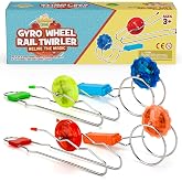 IPIDIPI TOYS Retro 2 Rail Twirlers and 2 Gyro Wheels &ndash; 4-Pack | Classic Vintage Toy, Rail Twister Sensory Fidget Toys, Nostalgia Toys, Christmas Stocking Stuffers, Birthday Gifts