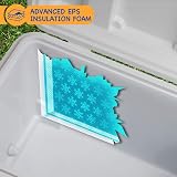 SUNMER 50L Plastic Cooler Box with Wheels Lime 2 Ice Packs 48-Hour Cooling view 4