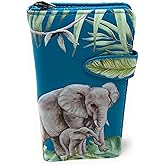 Shag Wear Elephant Jungle Large Animal Wallet for Women and Teel Girls Vegan Faux Leather 7" Teal