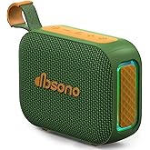 dbsono Portable Bluetooth Speaker Waterproof Gift: IPX5 HD Sound Up to 24H Playtime, TWS Pairing, Wireless Speakers with Lights, Travel Essentials Birthday Gifts for Men Women Boys Girls-Dark Green