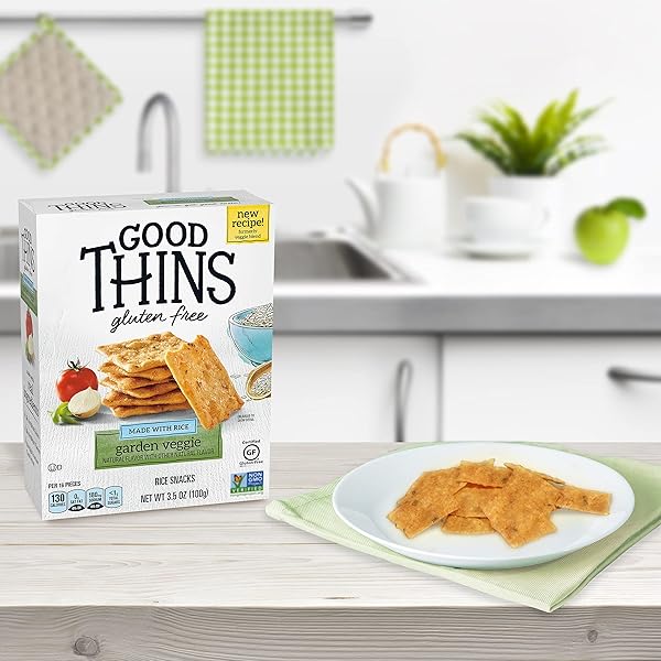 GOOD THINS GARDEN VEGGIE RICE SNACKS GLUTEN FREE CRACKERS, SNACK CRACKERS, 3.5 OZ