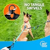 SparklyPets Double Dog Leash for 2 Dogs Teal Medium/Large Meets 360° Rotation view 2