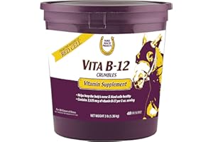 Horse Health Vita B-12 Crumbles Supplement for Horses, Supports red Blood Cell Production for Peak Performance, 3 pounds, 48 Day Supply