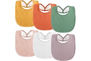 Kewlife gift Muslin Baby Bibs 6-Pack Baby Drool Bandana Bibs for Baby Girls Boys Infant Newborn Toddler Drooling and Teething