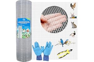 TUOKS Hardware Cloth 1/2 Inch 48in x 100ft 19Gauge Hot-dip Galvanized Wire Mesh Roll Chicken Wire Fencing Rabbit Wire Gopher Wire Mesh for Underground Snake Fencing
