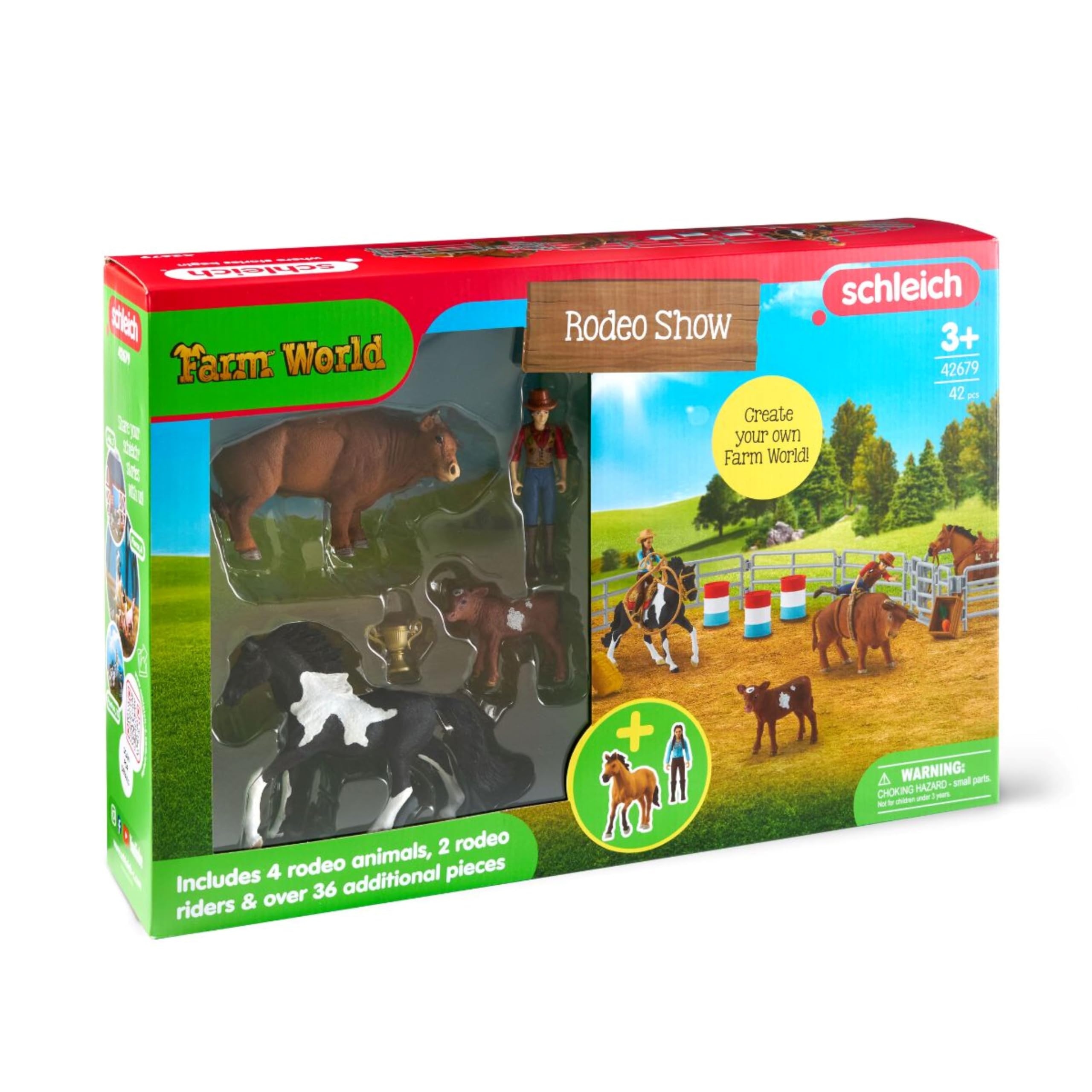 Toy Roping Set Western Rodeo Toys Schleich Farm World Rodeo Roping Playset - Cowgirl ...