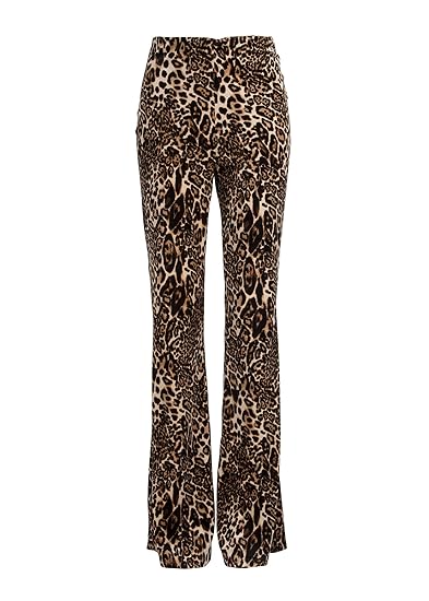 velvet leopard flare pants