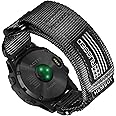 Nylon Sports Watch Band, 26mm Military Strap Compatible with Garmin Instinct 3 50mm/Fenix 8 51mm/7X/7X Pro/6X/6X Pro/5X/5X Plus, Tactix 7 Pro/ Delta, Quatix 6X/5X, Descent MK1/MK2, Instinct 2X, Foretrex 601/701, Enduro /Enduro 2/ Enduro 3, D2