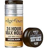 Red by Kiss Hair Wax Stick 24HR Max Hold Edge Fixer Edge Control Pomade Non-Sticky, Non-Oily Flake Free Hair Styling Wax 2.7 oz. (Natural Black)