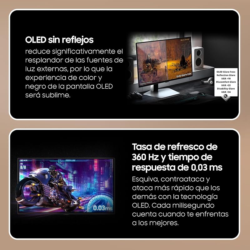 Monitor Gaming Odyssey OLED G6 G60SD QHD 27" con 360Hz y AMD Freesync Premium Pro