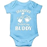 AW Fashions Grandpa's Drinking Buddy Bodysuit Funny Newborn Announcement Baby Boy Outfit Cute Girl Clothes