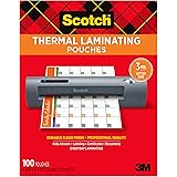Scotch Thermal Laminating Pouches, 100-Pack, 8.9 x 11.4 Inches, Letter Size Sheets (TP3854-100)