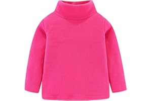 Mud Kingdom Kids Fleece Shirts High Collar Soft Tops Unisex