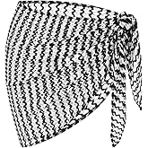 ZAFUL Crochet Sarong Coverups for Women Beach Vacation Starfish See Thru Tie Side Bathing Suit Cover Up Mini Skirt