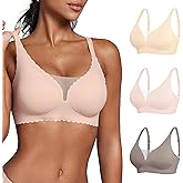 Wireless Seamless Bras for Women with Support - Push Up Bra for Womens No Underwire - Padded No Wire Comfort Bralette