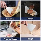 Herogo 2 Piece Griddle Scraper Stainless Steel Slant Edge Handle view 7