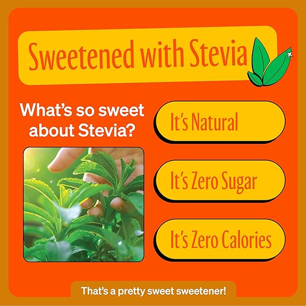 ZEVIA ZERO SUGAR SODA, ORANGE, 12 OZ CANS (8-PACK) – NATURALLY SWEETENED, NON-GMO PROJECT VERIFIED, GLUTEN-FREE, VEGAN
