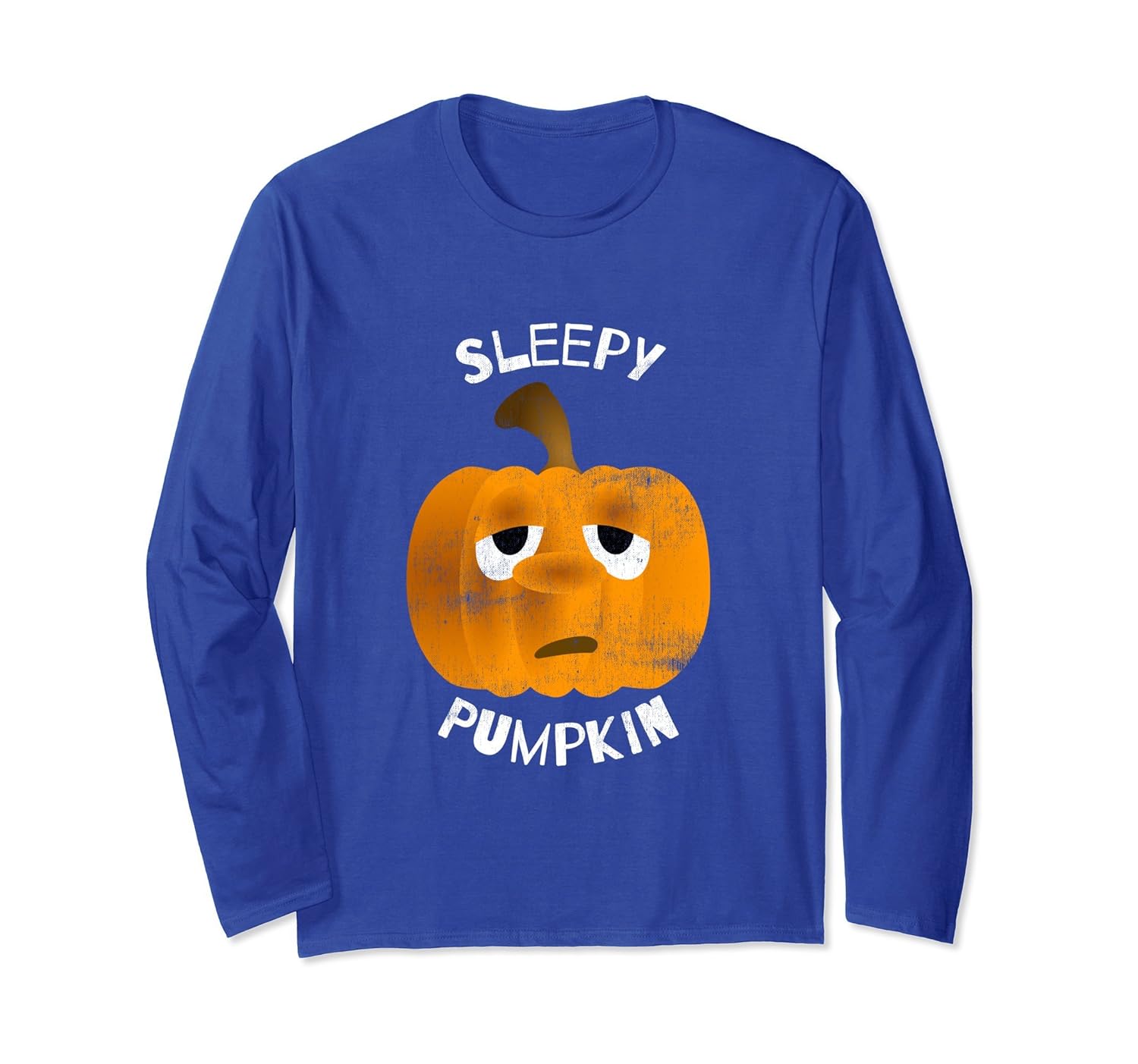 Sleepy Pumpkin Vintage Novelty Halloween Fall Long Sleeve- TPT