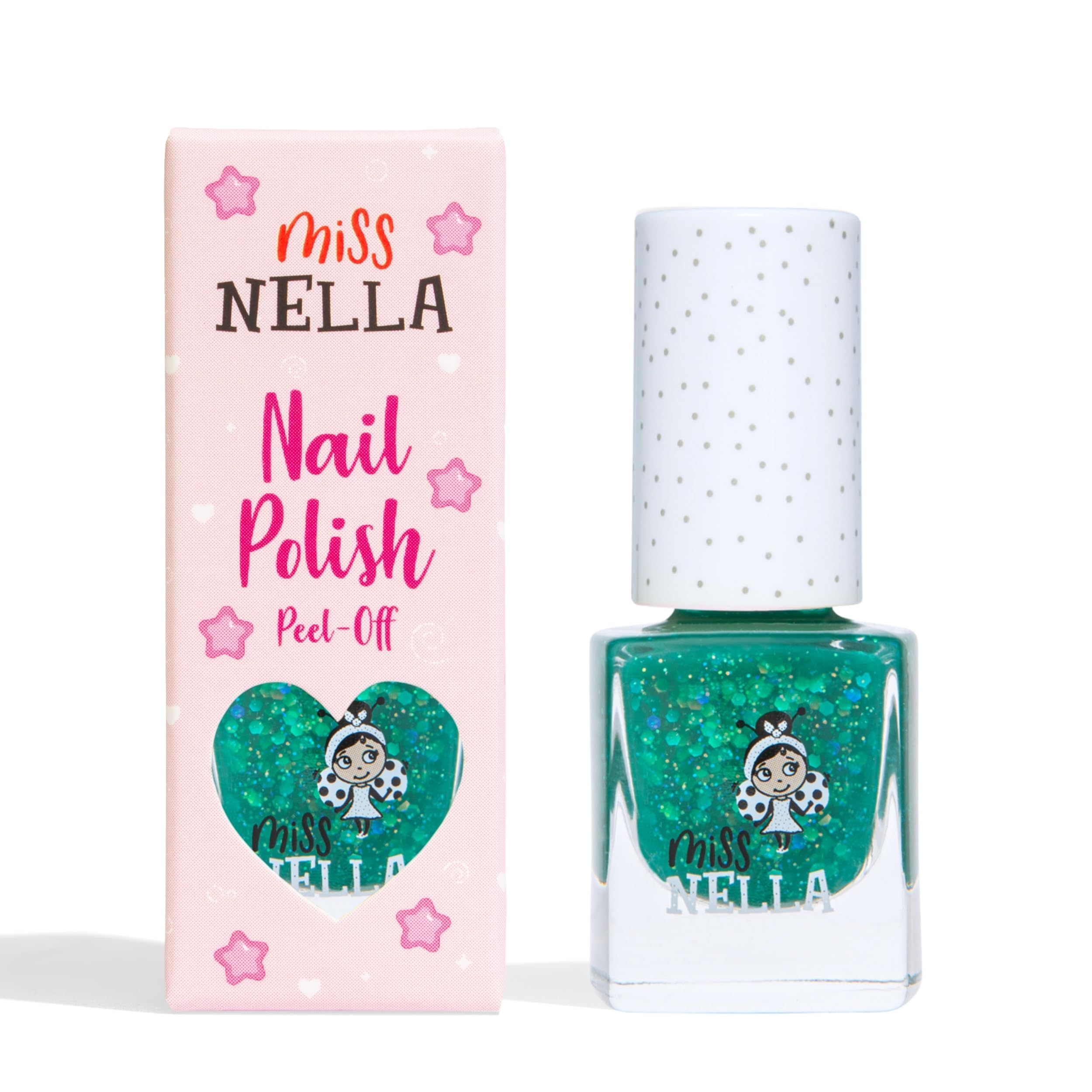 Miss Nella FIELD TRIPS – Safe Special Dark Green Nail Polish for Kids, Non-Toxic & Odour Free Formula for Children and Toddlers, Natural Water Based for Easy Peel Off