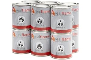 Real Flame Gel Fuel Cans - 12-Pack - Gelled Isopropyl Alcohol for Indoor or Outdoor Fireplaces