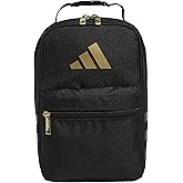adidas Santiago Lunch Bag Cooler for Women and Men, Insulated Food Container Box with Mesh Pocket, Black/Gold Metallic/3.0, One Size
