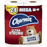 Charmin Ultra Strong Toilet Paper, 6 Mega Rolls = 24 Regular Rolls