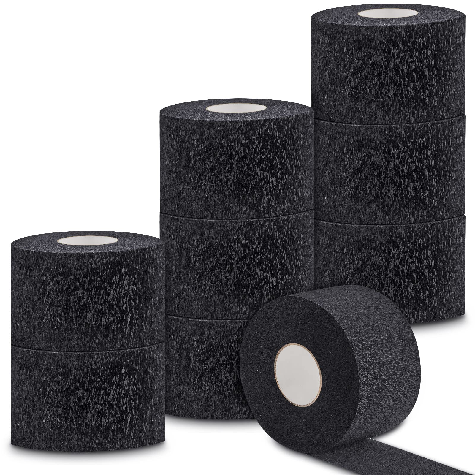 Photo 1 of 1000 Pieces 10 Rolls Disposable Black Barber Neck Strips, Black Barber Neck Strips Disposable Stretchy Edge Paper Hair for Salon Haircut Styling Barbershop Accessories