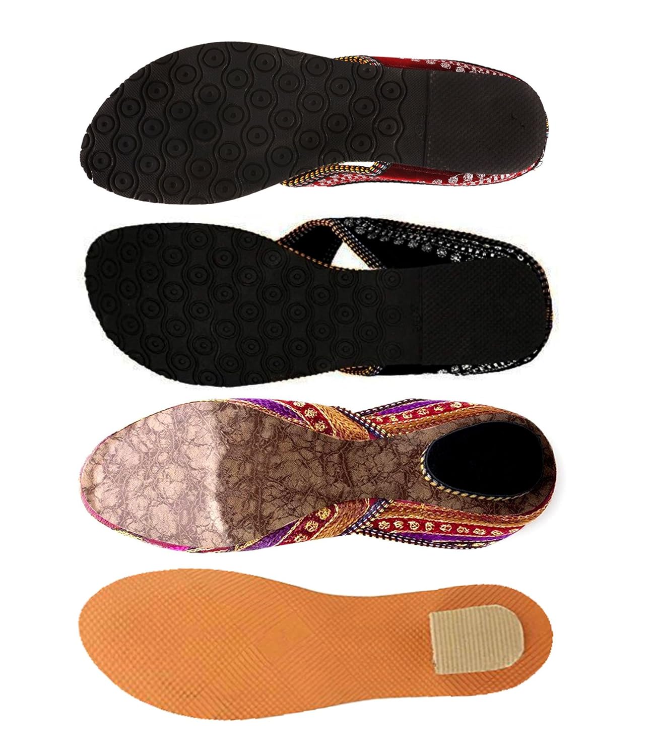 zaiva women and girls synthetic belly and slipper - multicolour (pack of 4)