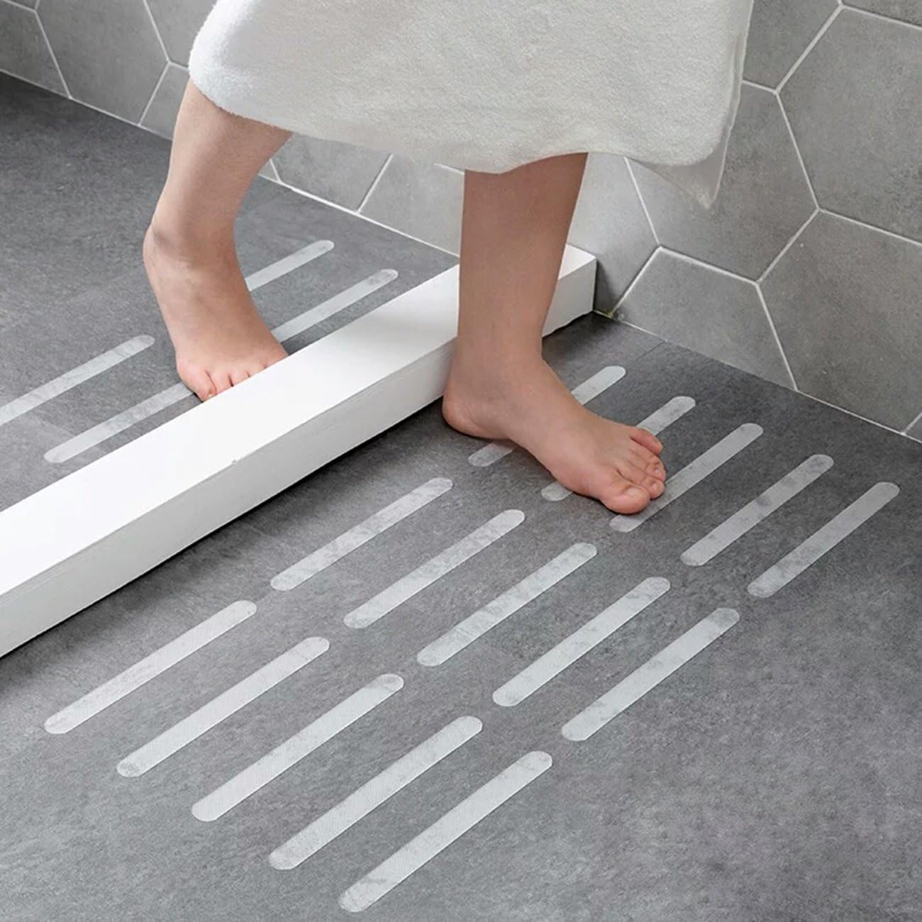Anti-slip Strips, Safety Anti Slip Shower Stickers, Bathtub Stickers Non Slip , Anti Skid Treads Tape for Shower,Tub,Steps, Floor-Strength Adhesive Grip Appliques for Baby,Senior,Adult 80.8In 24 pcs: Home & Kitchen