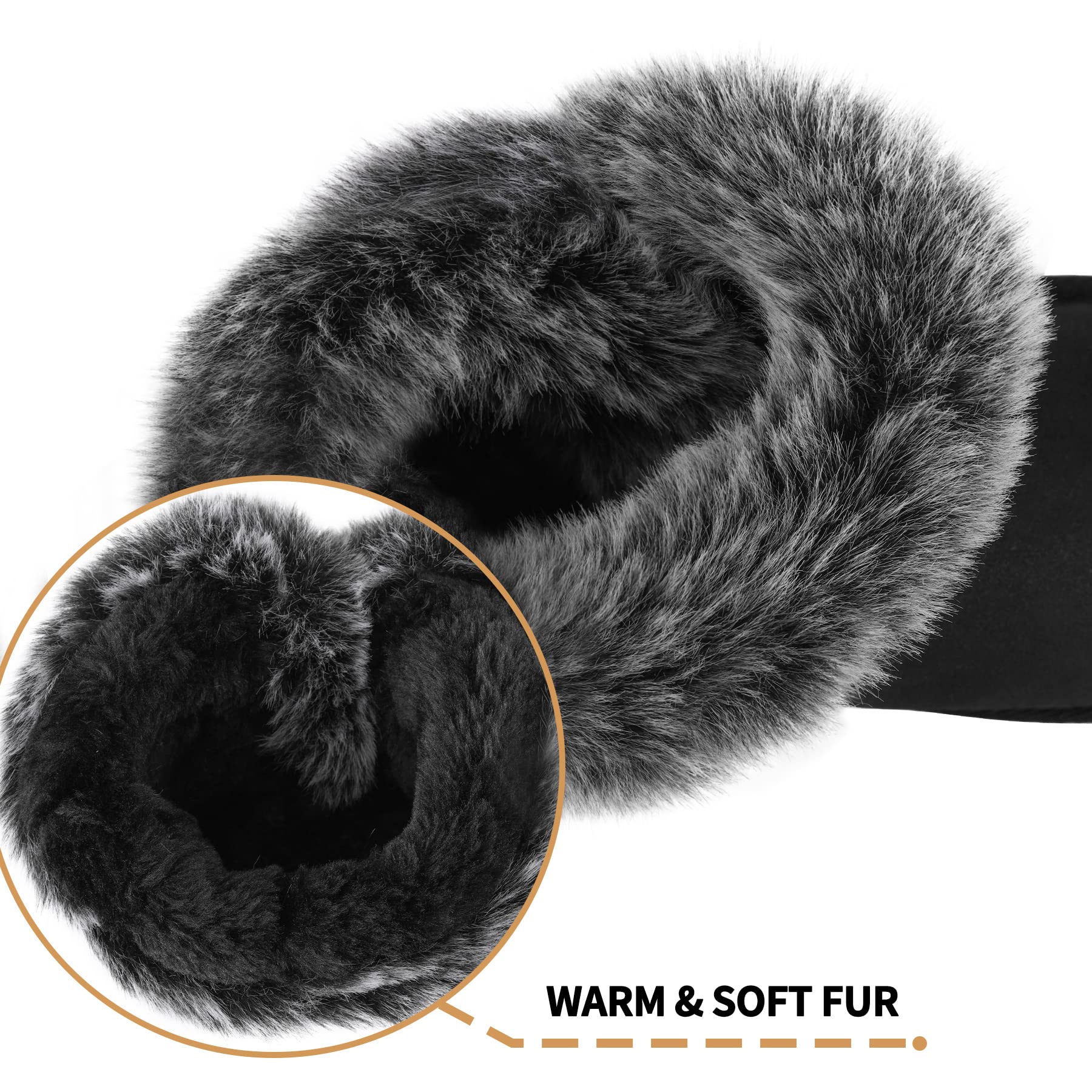 K KomForme Girls Kids Snow Boots Warm Fur Lined Slip On Outdoor Winter Shoes Lightweight Comfy（Little/Big Kids）