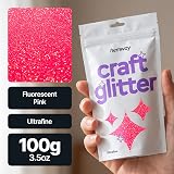 Hemway Fluorescent UV Neon Pink Glitter 100g Ultrafine Crafts Resin view 2