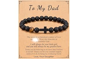 Morycraft Cross Bracelet for Men, Dad, Step Dad, Son Gifts from Mom, Holy Communion Gifts for Boys, Presents for Husband