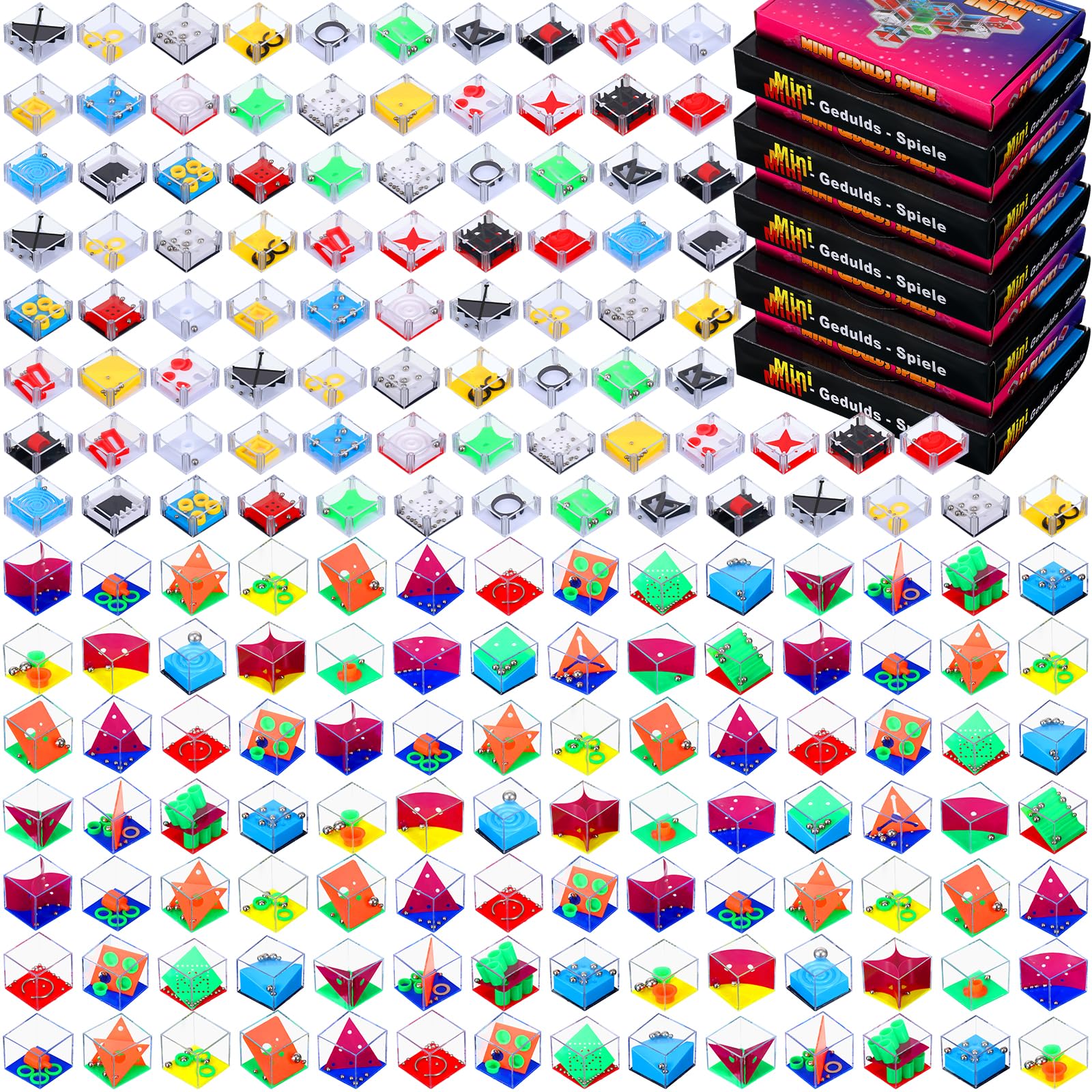 Photo 1 of Lenwen Brain Teaser Puzzle Mini Fidget Puzzle Cubes 3D Ball Maze Cube Cubes Party Favor Games Challenge Decompression(96 Pcs)