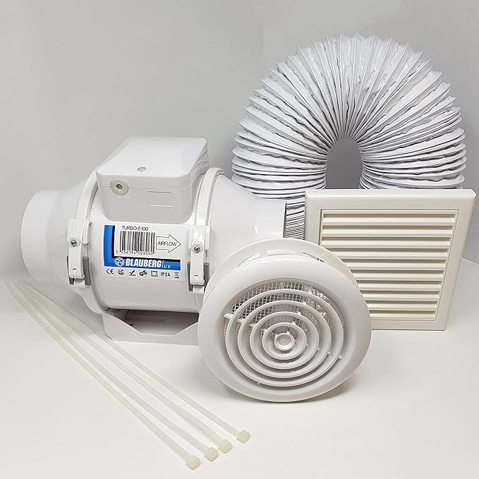 Complete Kit High Power Shower Extractor Fan Kit with Timer for