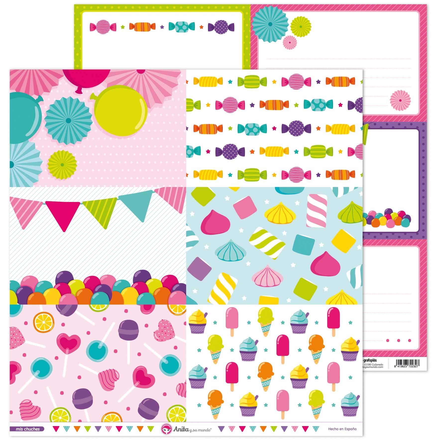 Anita and Su Mundo Collection My Chuches Scrapbooking Papers, Paper, Large Cards, 12" x 12"