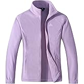 GIMECEN Women's Lightweight Full Zip Soft Polar Fleece Jacket Outdoor Recreation Coat With Zipper Pockets