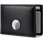 Alldaily Mens Wallet With AirTag Holder, Trackable Smart RFID Blocking Front Pocket Wallet, AirTag Not Included (Black)