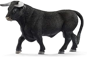 Schleich Farm World, Animal Toys for Boys and Girls 3 and Above, Black Bull Cow Toy Figurine, Ages 3+, Multicolor, 3.5 Inch