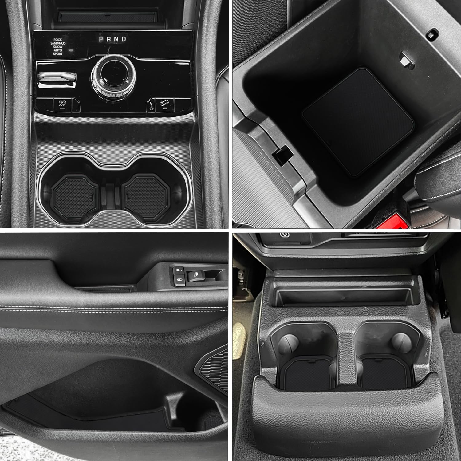 Photo 1 of Auovo Center Console Mats Compatible with Grand Cherokee L Accessories 2021 2022 2023 2024 2025 Cup Holder Coasters Pads Door Liners Car Interior Decoration(31pcs/Set, Black)