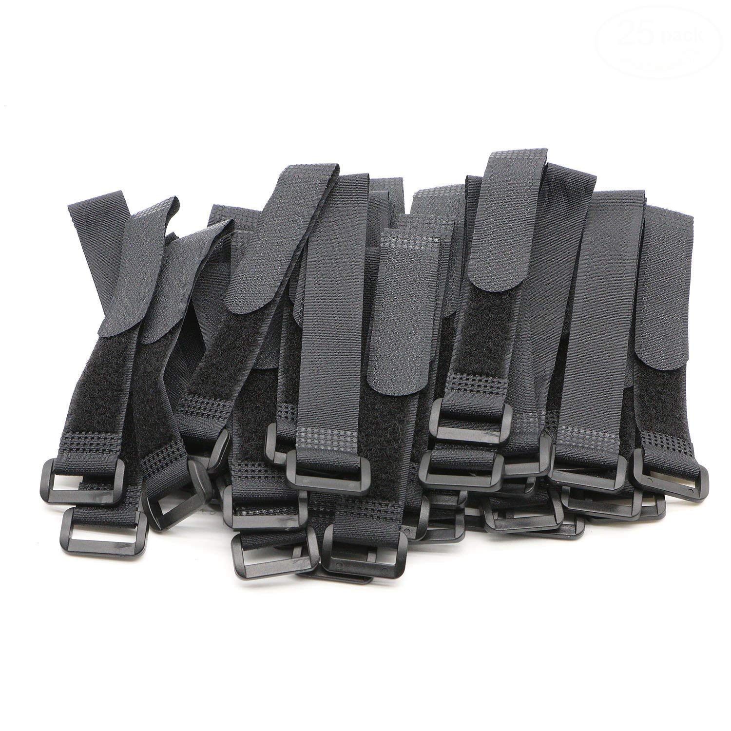 Fascette fermacavi in plastica di alta qualità, resistenti, riutilizzabili, confezione da 50 (7,6 x 370 mm, nere
