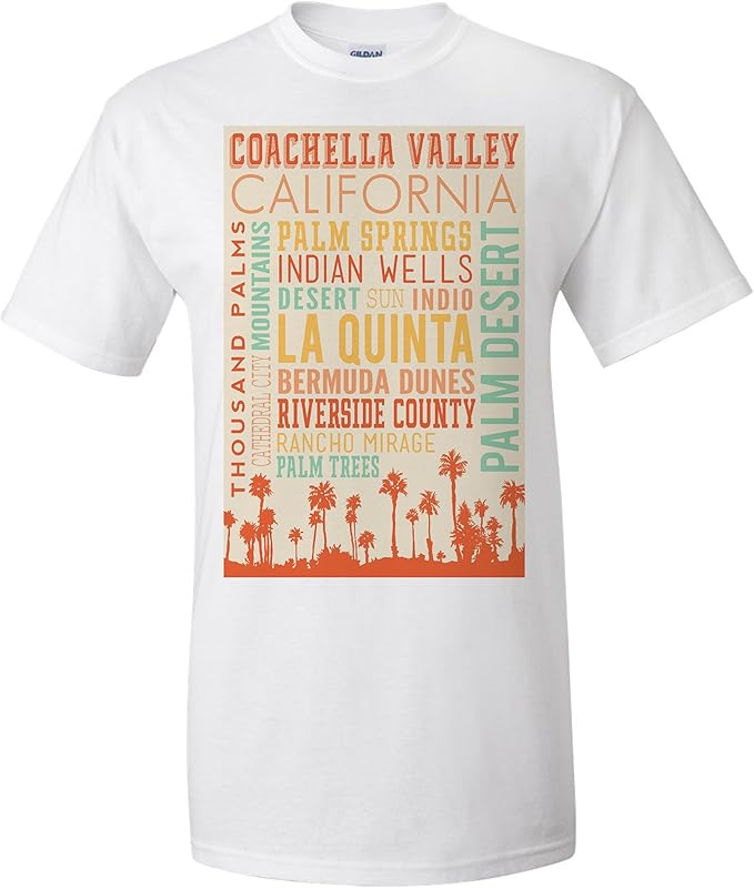 Coachella, California Typography (White TShirt Medium) Amazon.ca Clothing & Accessories