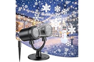 2025 MuliVid Christmas Projector Lights Outdoor, Double Head Snowfall LED Lights Waterproof, Outdoor Christmas Snowflake Projector Light for Xmas Holiday Party, Patio, Garden Decoration