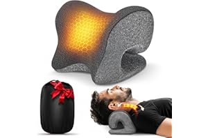 ULAIYO Graphene Magnetic Neck Stretcher for Deeper Pain Relief, Instant Heating Pad Cervical Traction Device Pillow, Neck Cloud for TMJ Tension Muscle Migraine, Christmas Gifts for Women, Mom, Men(Dark Gray)