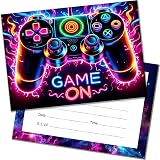 Olivia Samuel Gaming Party Invitations 40 Pack Neon Colour Invites with view 5
