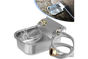PETIMI Automatic Water Dispenser for Dogs, 101oz Outdoor Dog Water Bowl, 304 Stainless Steel Water Feeder for Small to Large Pets, Large Livestock Waterer, Anti-Tipping, Water Auto-Fill, Easy to Clean