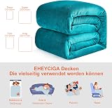 EHEYCIGA Double Size Fleece Blanket 150x200cm Teal Soft Throw for Sofa Bed view 5