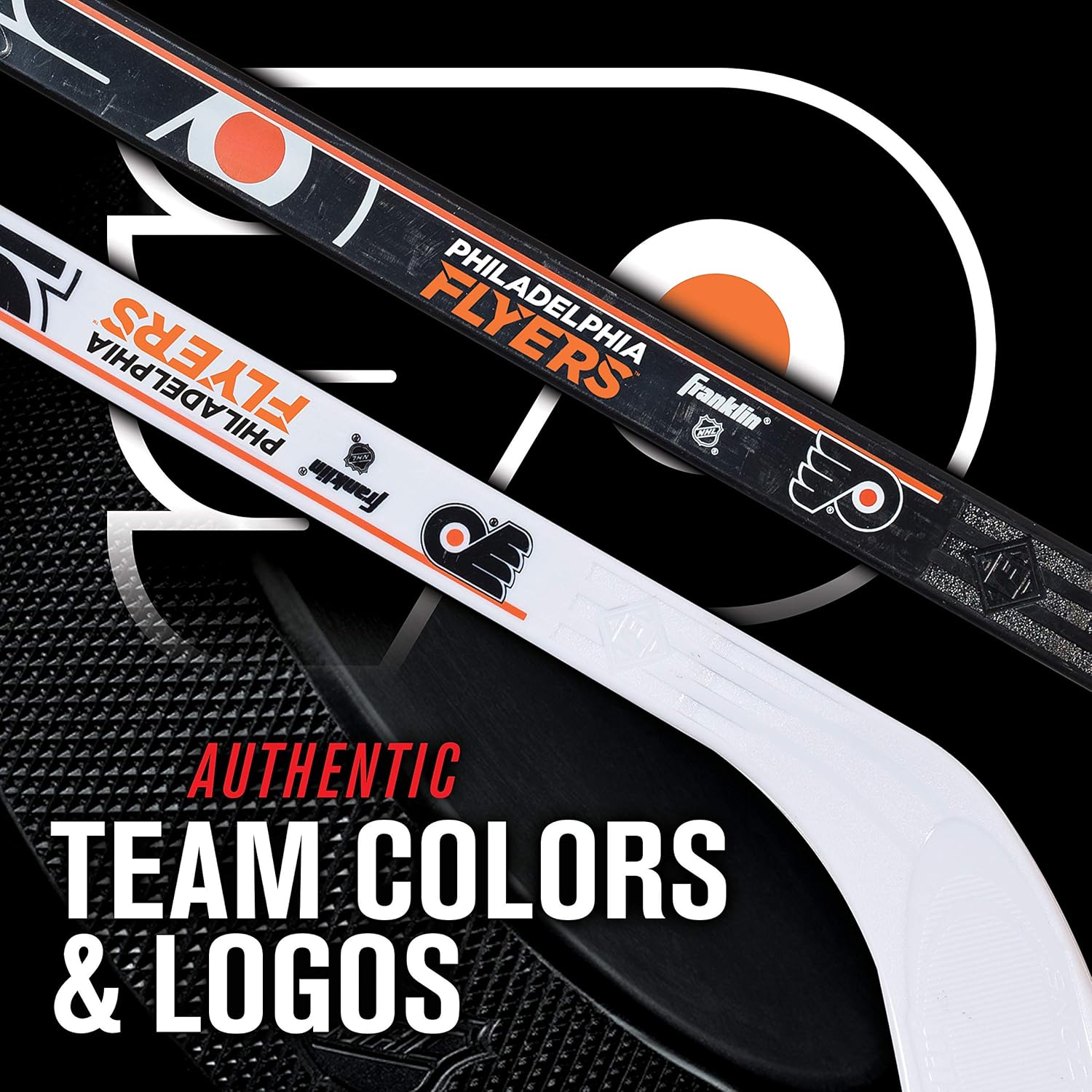Franklin Sports NHL Philadelphia Flyers Mini Hockey Stick Set - NHL Team Knee Hockey Stick and Ball Set - Two Player Stick Set - Great Toy for Kids : Hockey Goals : Sports & Outdoors