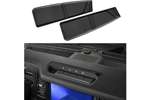 SENSHINE Silicone Dash Dashboard Cover Mat for Ford Bronco Accessories 2021 2022 2023 2024 2025 Anti Dust Dash Pad Tray Insert Liners Compartments Mat for Bronco 2Pcs Set Premium Custom (Black Trim)